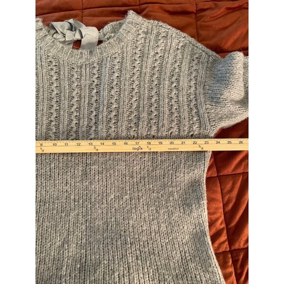 Arpeggio knitwear 20%‎ Wool 5% Alpaca Blue Gray Tunic Chunky Sweater Sz L - Picture 6 of 14